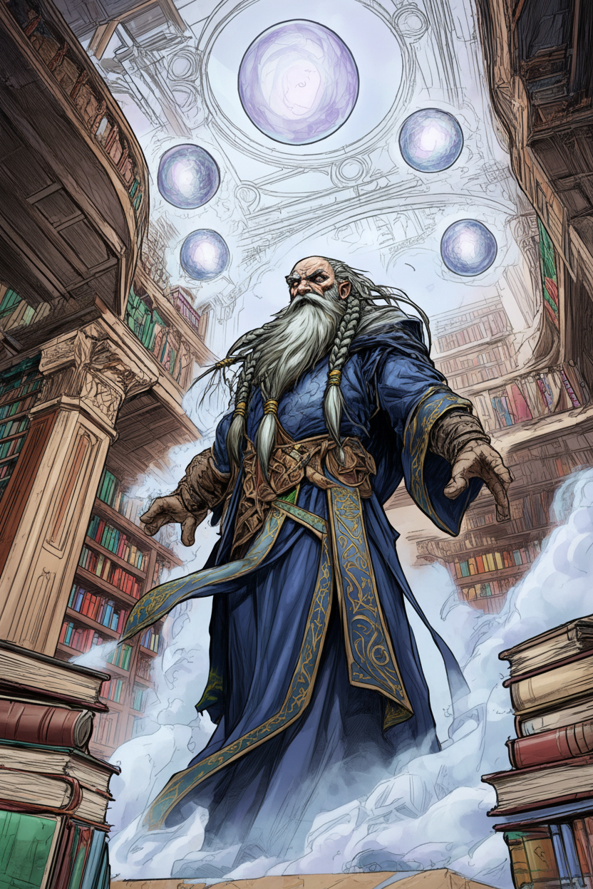 Cosmic Library Guardian — dwarf wizard thumbnail