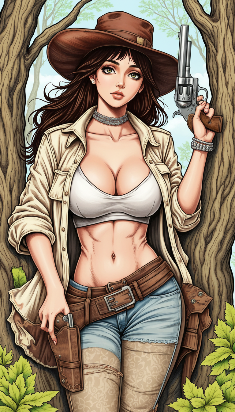 Wild West Huntress — anime cowgirl thumbnail